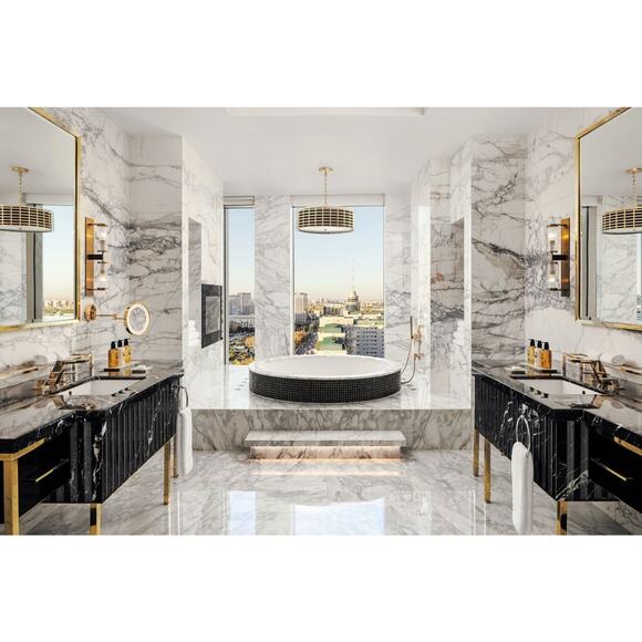 Ritz-Carlton Hotel Cotton Waffle Knit Bath Robe White One Size Luxury Gift Set - Picture 9 of 16